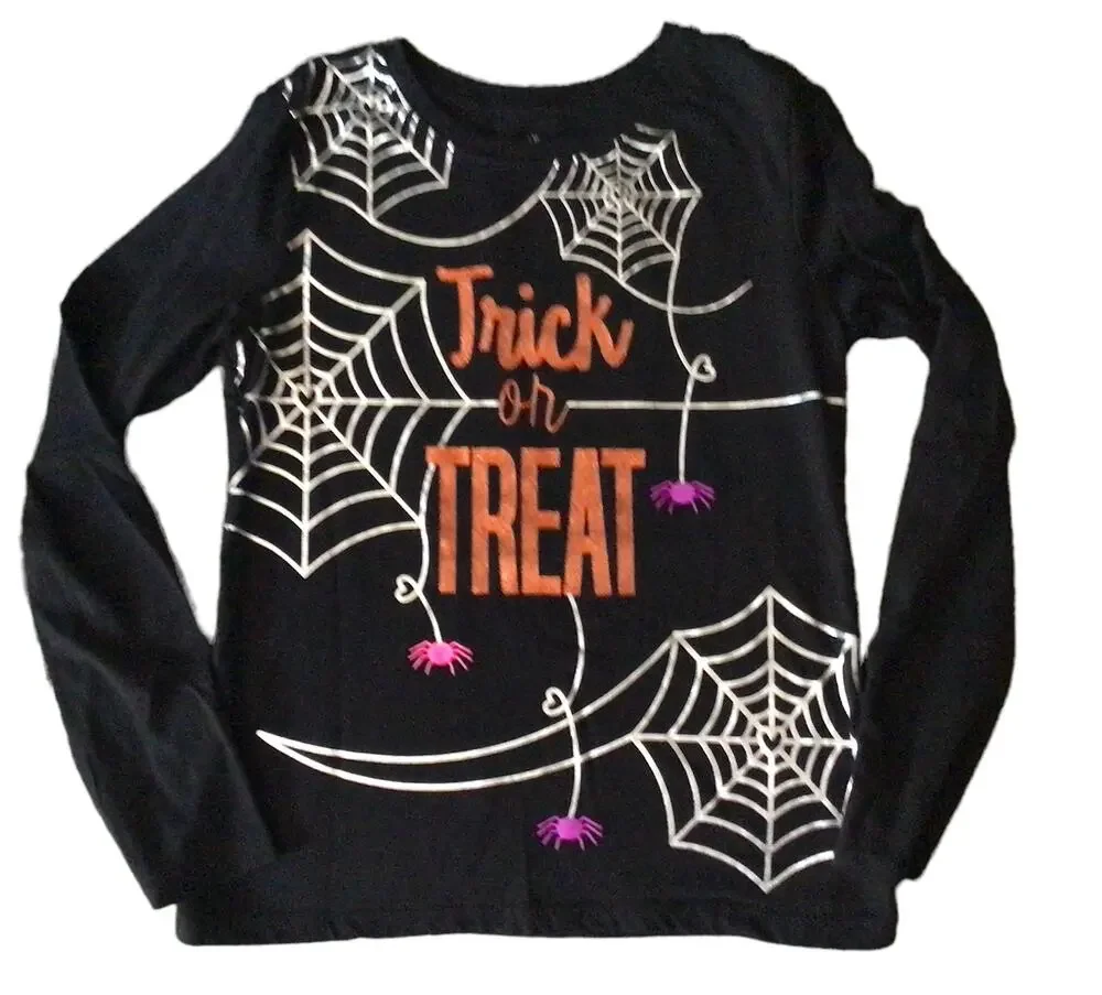 Halloween Trick or Treat Long Sleeve Top Sz L 10-12